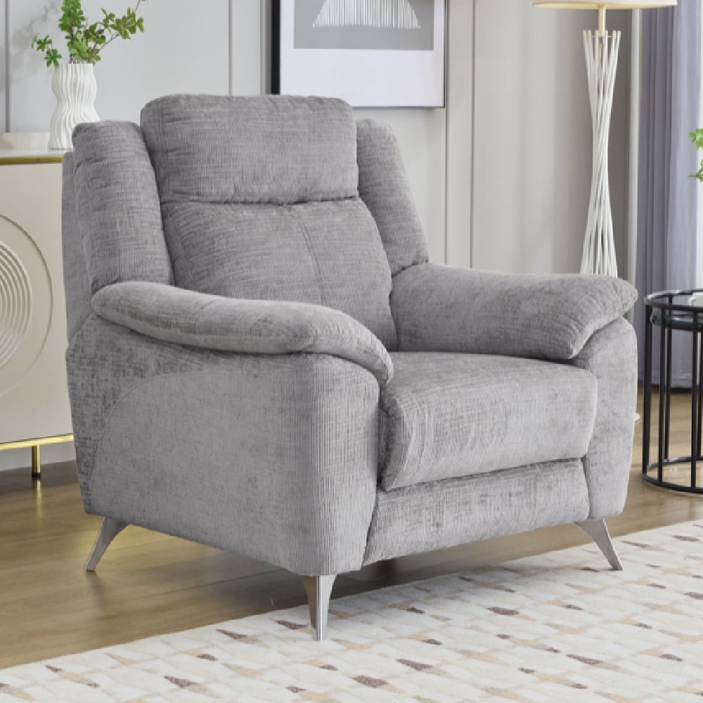 Mankato Fabric 1 Seater Sofa In Ash