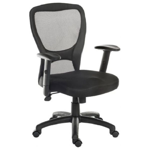 Manteo Fabric Home And Office Chair In Black | Bed Sava