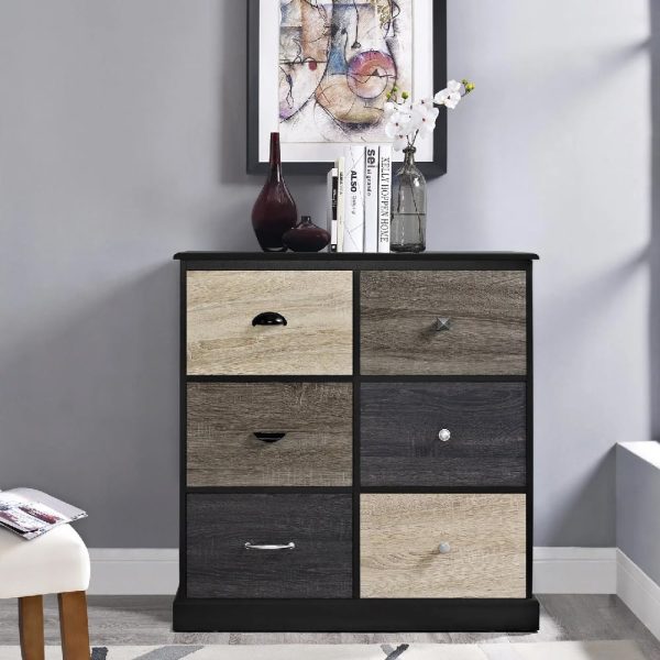 Maraca Wooden Storage Cabinet With 6 Doors In Black | Bed Sava