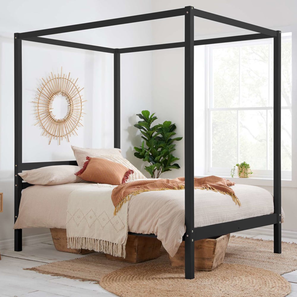 Marcia Wooden Double Bed In Black
