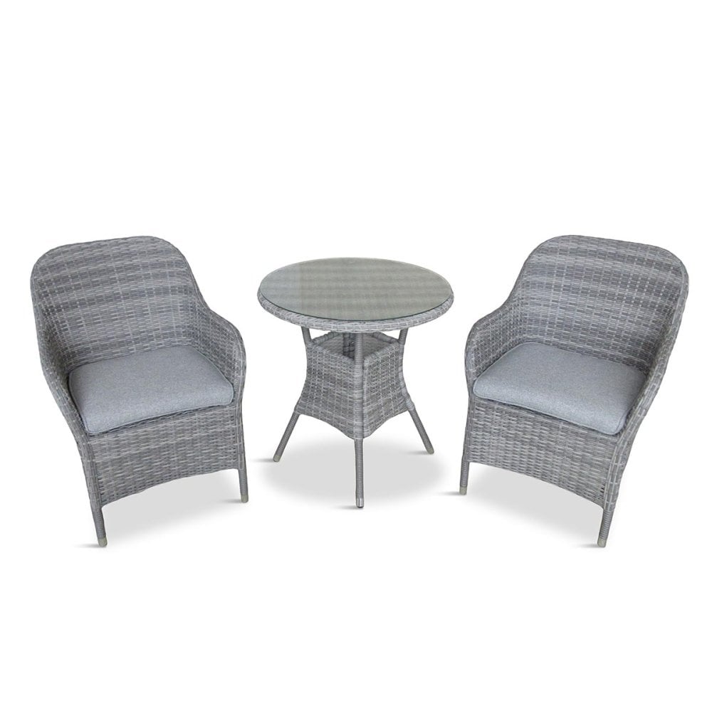 Marfa Rattan Garden Bistro Set In Stone