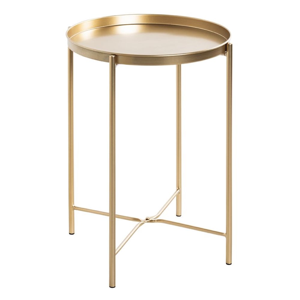 Marietta Metal Round End Table In Gold