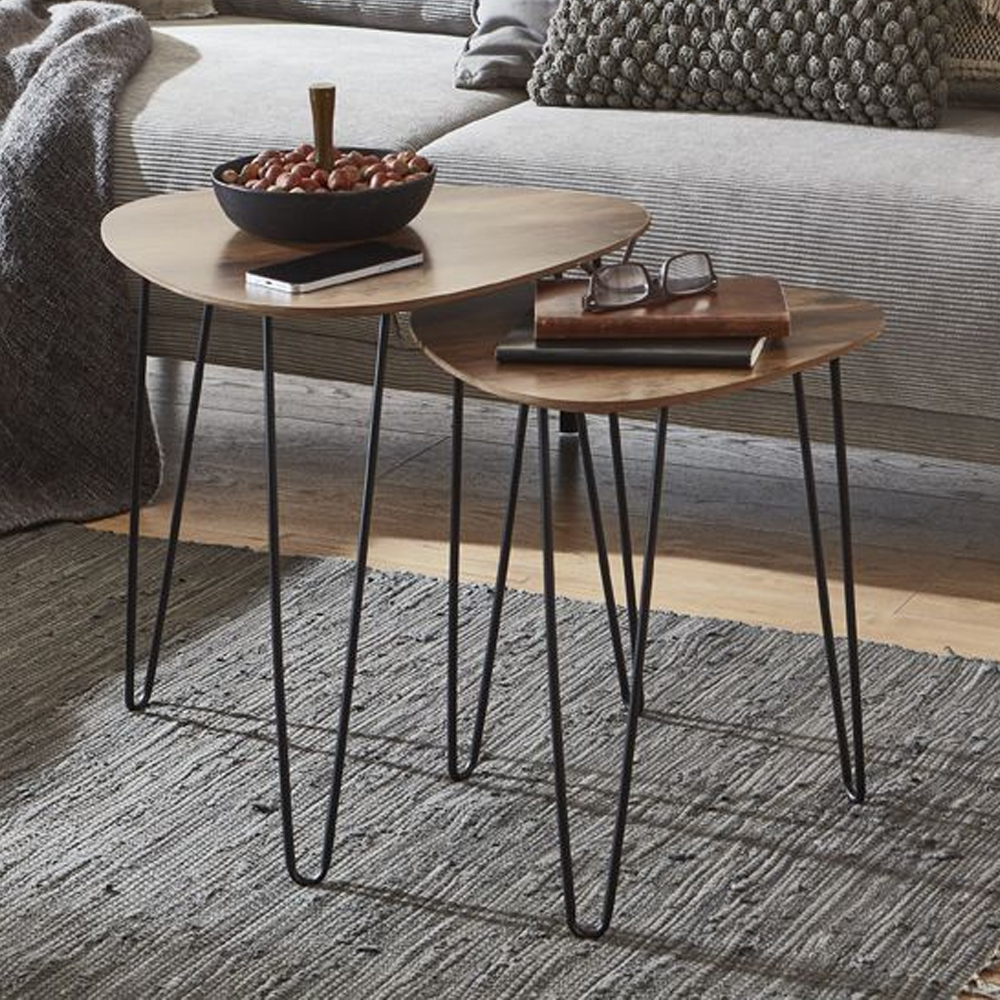 Marietta Wooden Set Of 2 End Tables In Oak