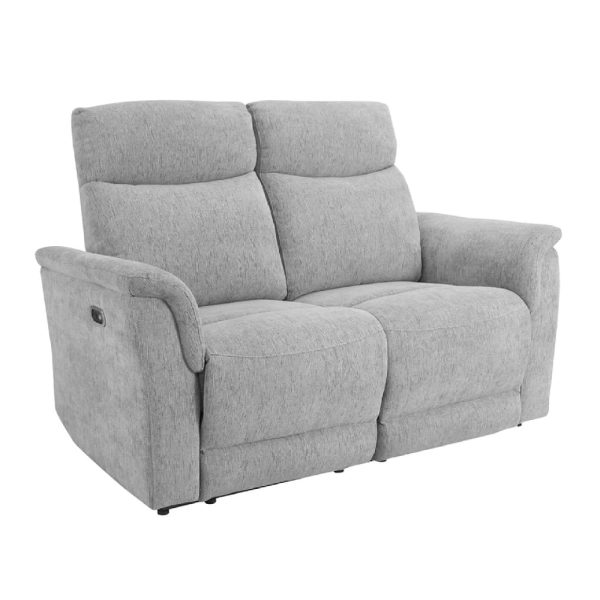 Marinette Fabric 2 Seater Electric Recliner Sofa In Grey | Bed Sava