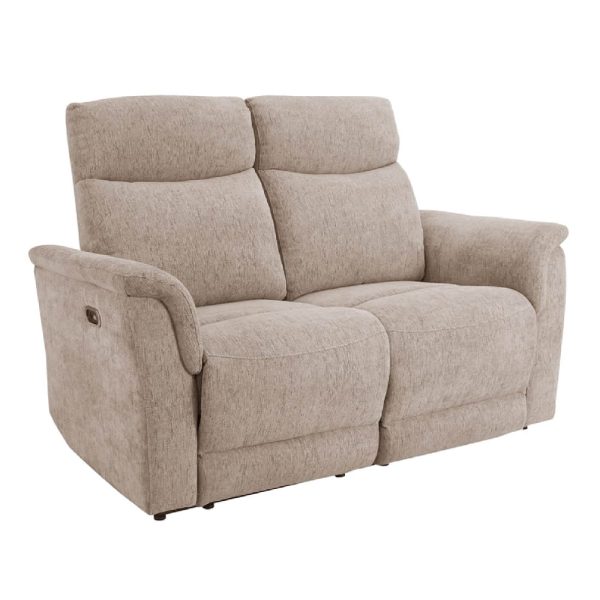 Marinette Fabric 2 Seater Electric Recliner Sofa In Mocha | Bed Sava