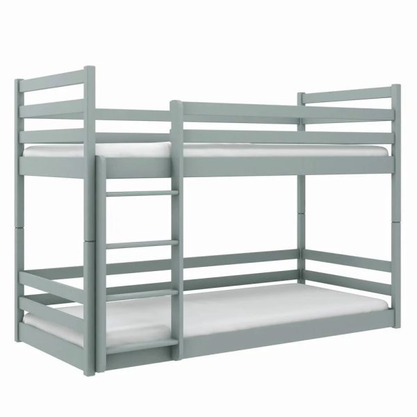 Marion Wooden Bunk Bed With Foam Mattress In Grey | Bed Sava