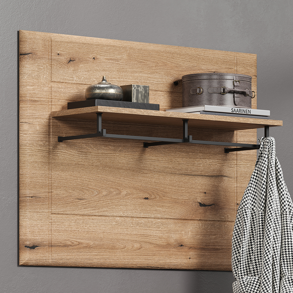Marion Wooden Wall Coat Rack Panel In Oak