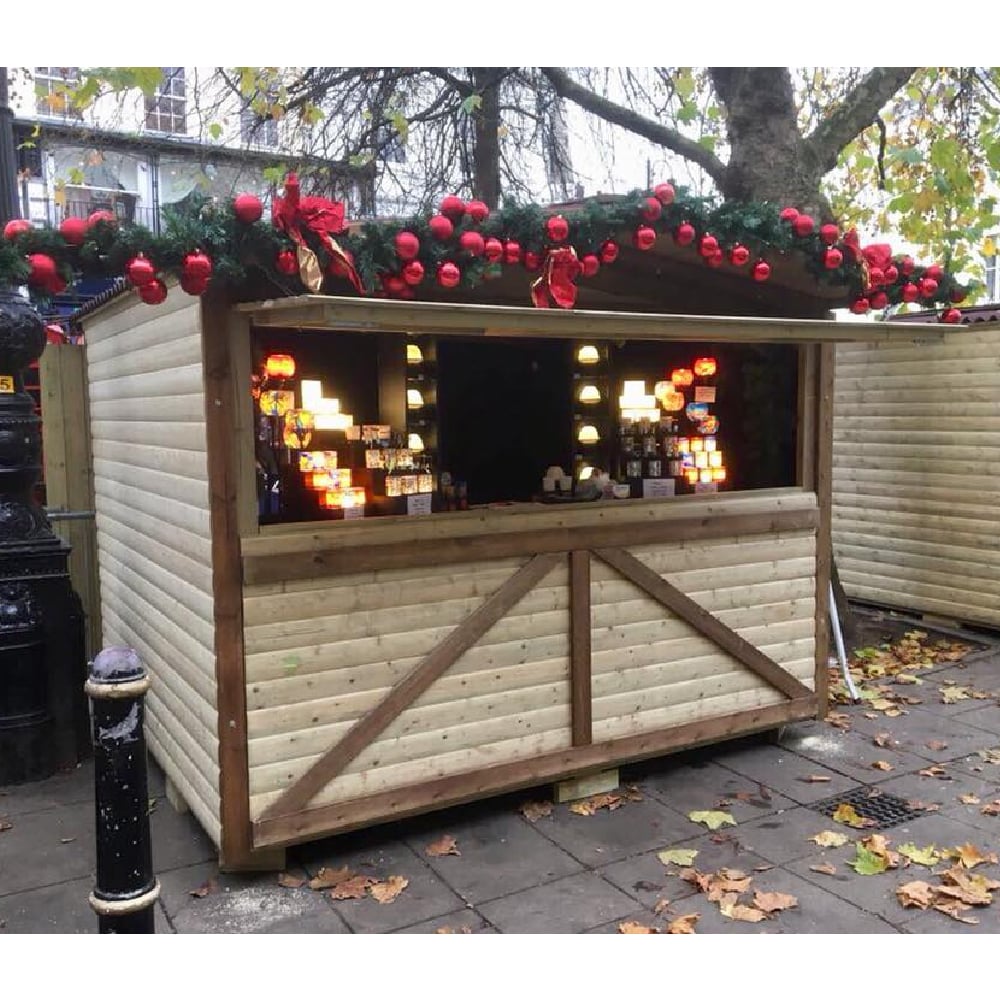 Marne Small Wooden Garden Market Chalet In Natural