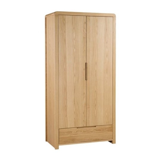 Camber Wooden Wardrobe In Waxed Oak With Two Doors | Bed Sava