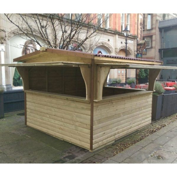 Marne Wooden Garden Serve Market Chalet In Natural | Bed Sava