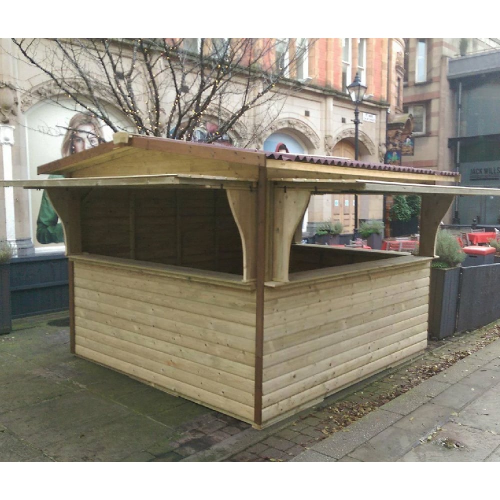 Marne Wooden Garden Serve Market Chalet In Natural
