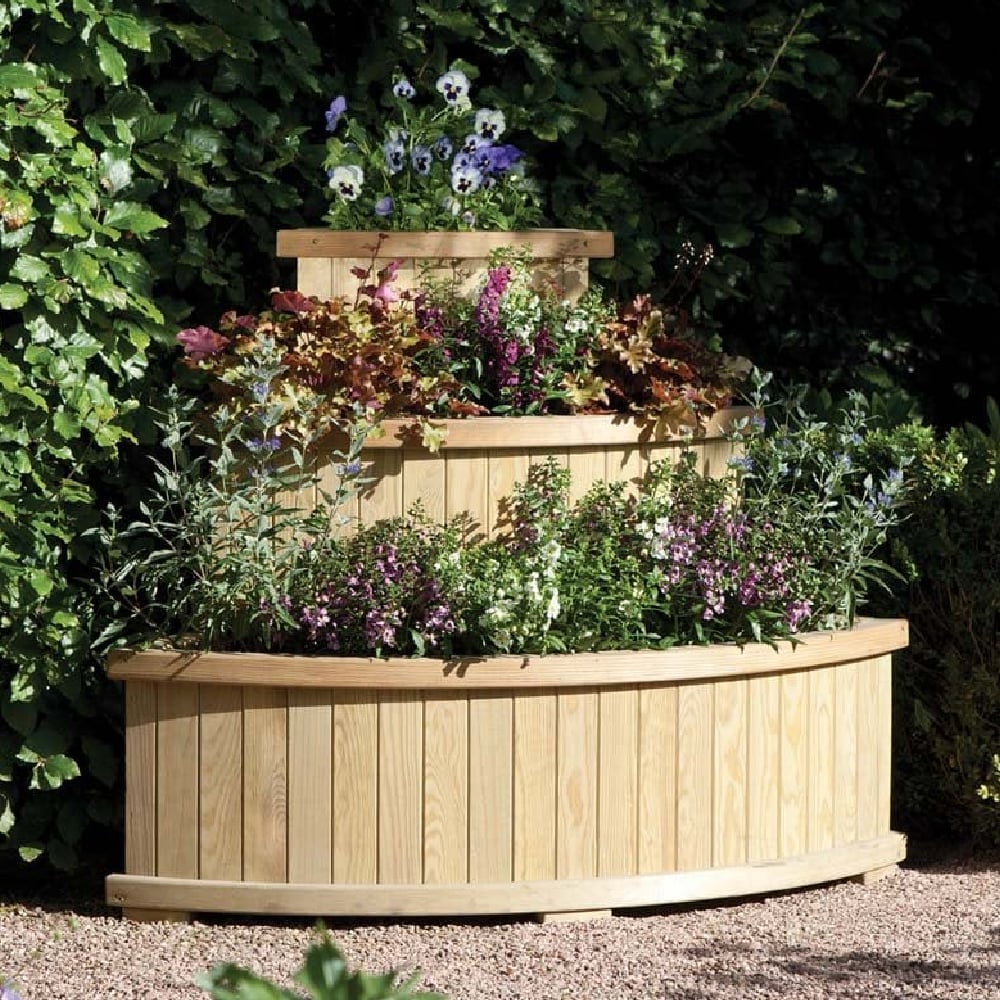 Marsden Wooden Garden Cascade Planter In Natural