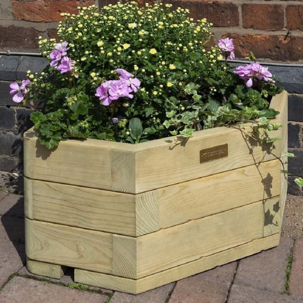Marsden Wooden Garden Corner Planter In Natural | Bed Sava