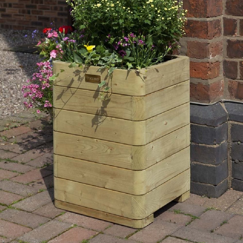 Marsden Wooden Garden Tall Planter In Natural