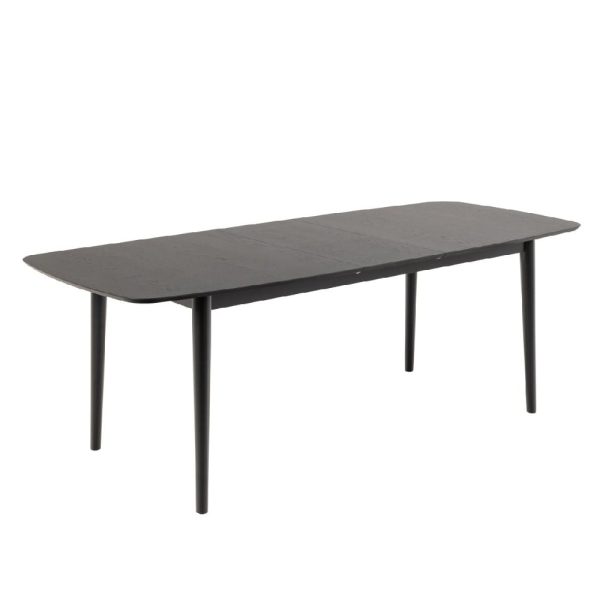 Marshfield Wooden Rectangular Extending Dining Table In Black | Bed Sava