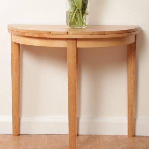 Marsic Wooden Half Moon Dining Table In Light Oak | Bed Sava