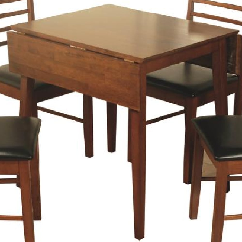Marsic Wooden Square Drop Leaf Dining Table In Dark Brown