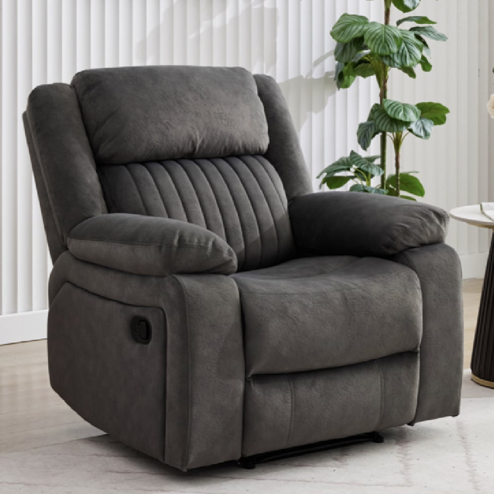 Martinez Fabric Recliner 1 Seater Sofa In Iron