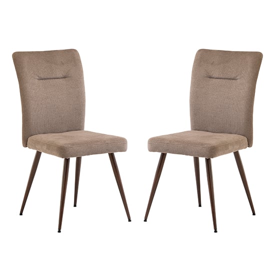 Mason Mocha Fabric Dining Chairs With Wenge Legs In Pair