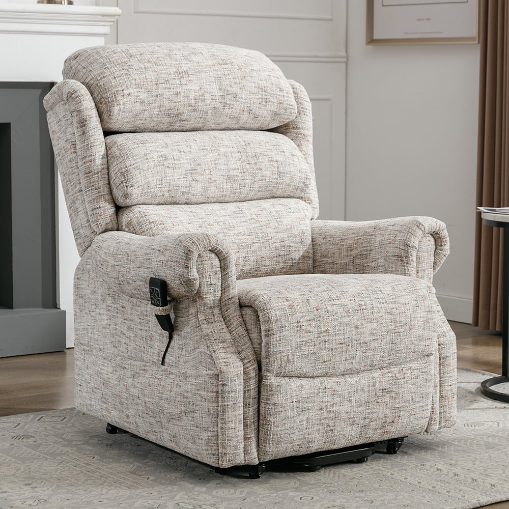 Maspeth Fabric Electric Recliner Chair In Frost