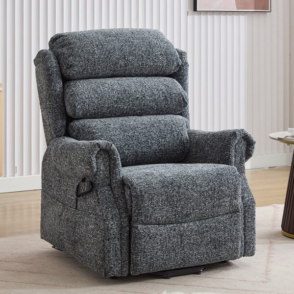 Maspeth Fabric Electric Recliner Chair In Stormcloud | Bed Sava