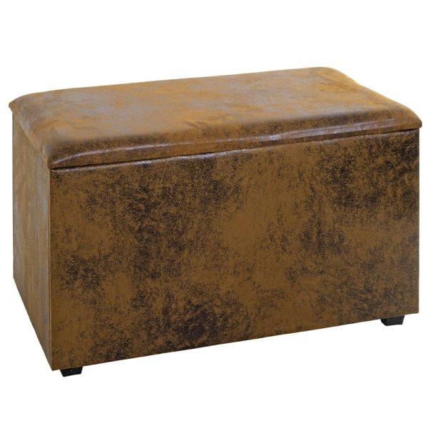 Massillon Large Fabric Storage Ottoman In Vintage Brown | Bed Sava