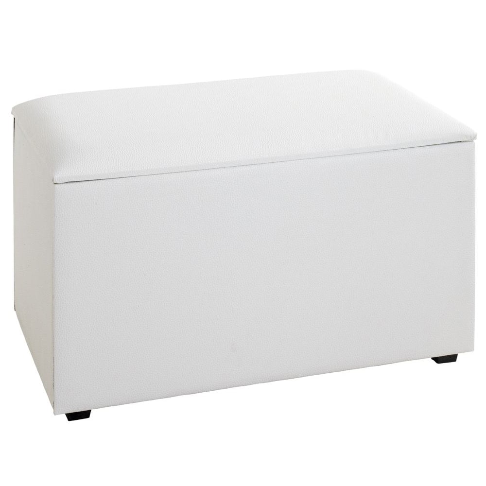 Massillon Large Fabric Storage Ottoman In White