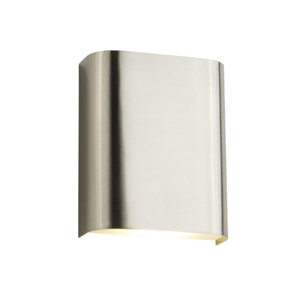 Match LED 2 Light Frosted Glass Wall Light In Satin Silver | Bed Sava