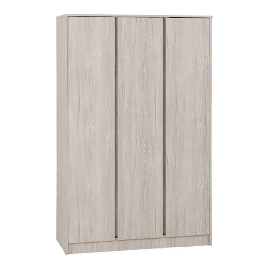 Mcgowan Wooden Wardrobe With 3 Doors In Urban Snow