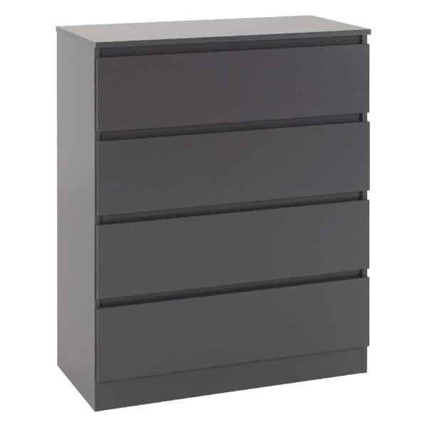 Mcgowen Wooden Chest Of 4 Drawers In Grey | Bed Sava