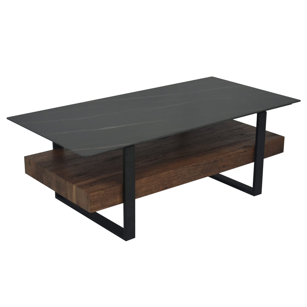 Melbourne Sintered Stone Coffee Table With Brown And Black Frame