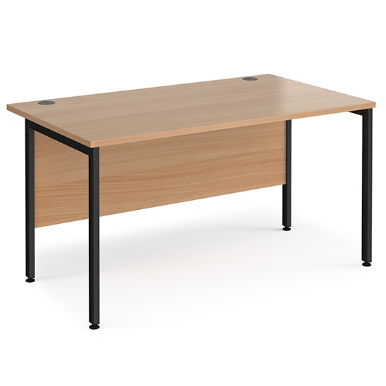 Melor 1400mm H-Frame Computer Desk In Beech And Black