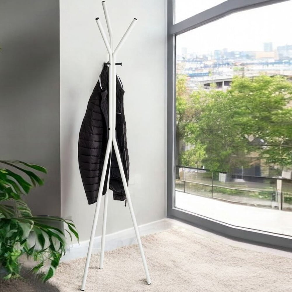Menasha Metal Coat Stand In Black And White