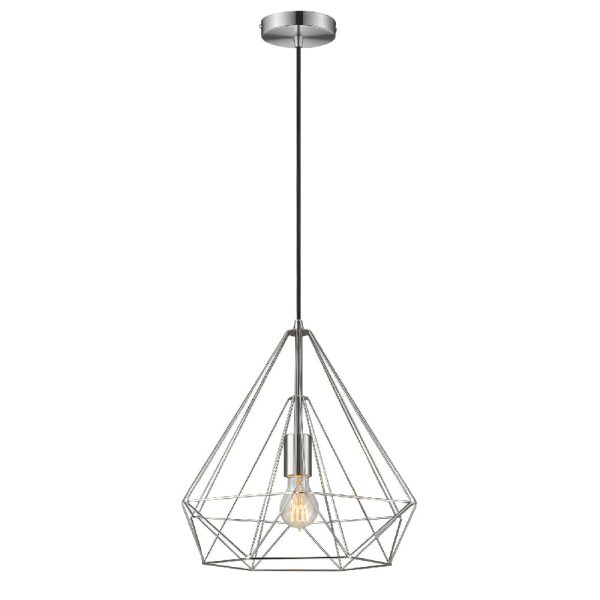 Merton Metal Pendant Light Small In Satin Nickel | Bed Sava