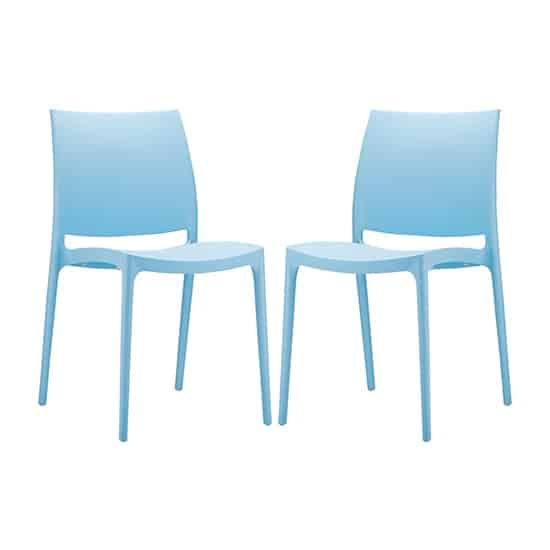 Mesa Light Blue Polypropylene Dining Chairs In Pair