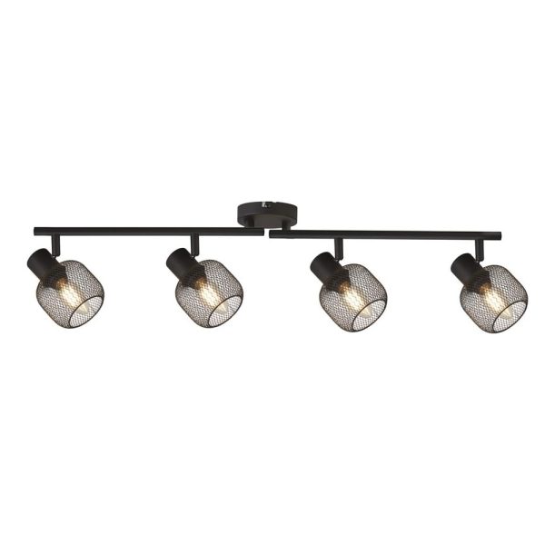 Meshy 4 Light Cage Bar Spotlight In Black | Bed Sava