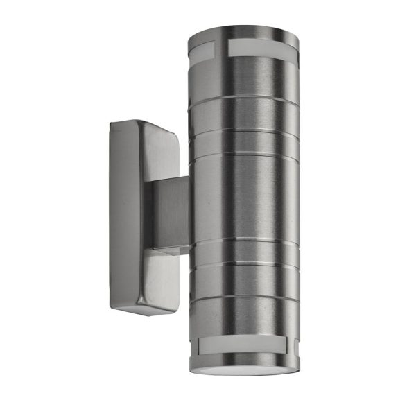 Metro LED Glass Outdoor Wall Light In Stainless Steel | Bed Sava
