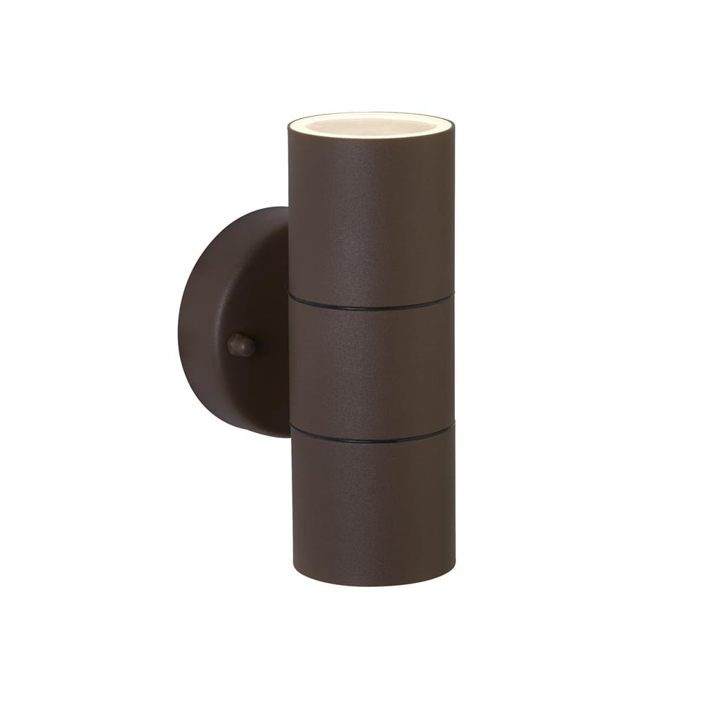 Metro LED Outdoor Wall Light Large In Rustic Brown