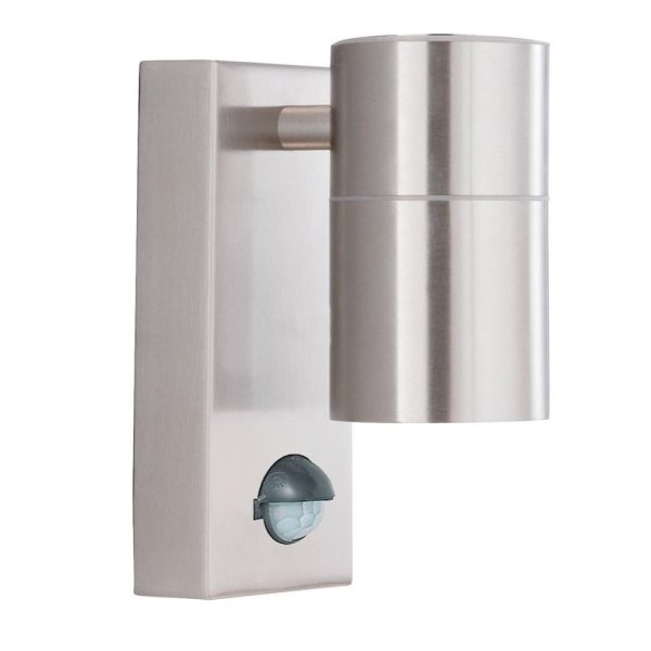 Metro Stainless Steel Outdoor Wall Light Small In Silver | Bed Sava