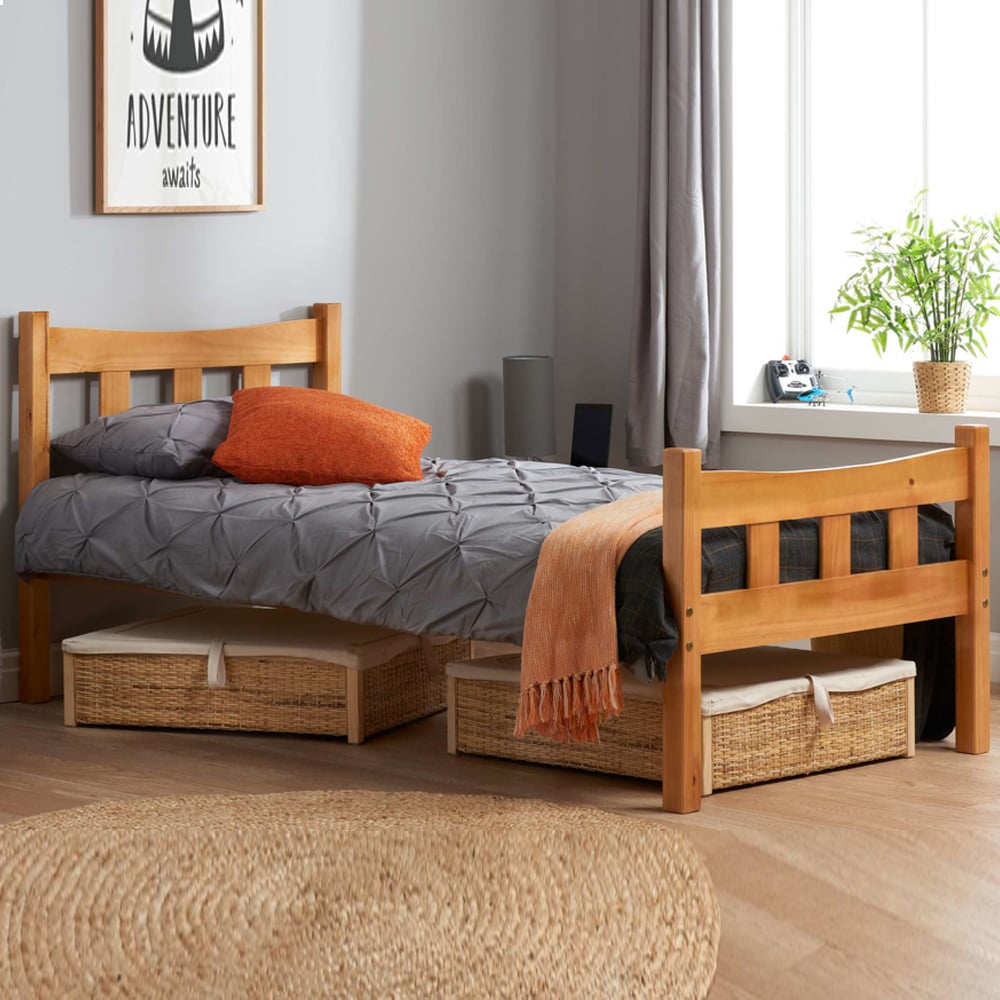 Miamian Wooden Single Bed In Antique Pine