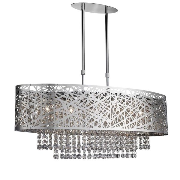 Mica 5 Light Ceiling Semi Flush Light In Chrome | Bed Sava