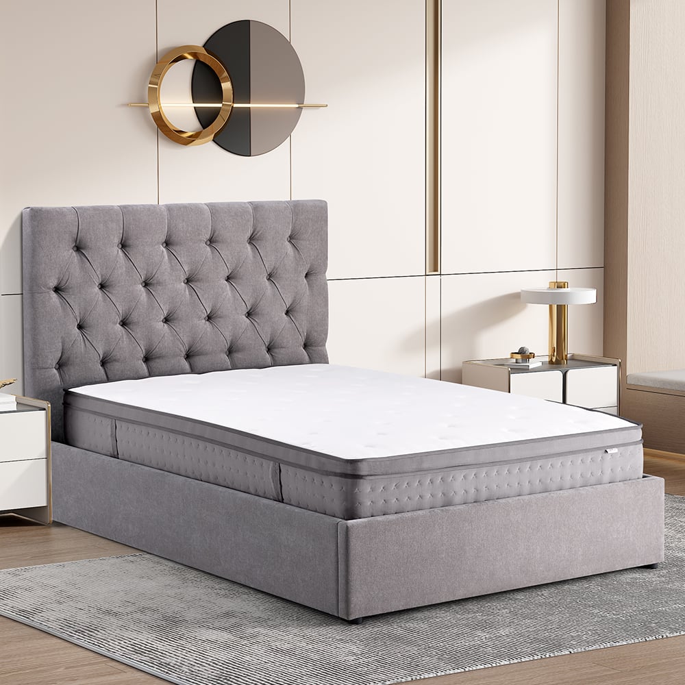 Middleton Fabric Ottoman Storage King Size Bed In Grey