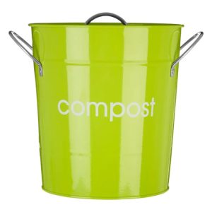 Milan Metal Compost Bin In Lime Green | Bed Sava