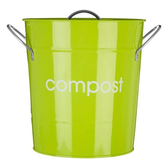 Milan Metal Compost Bin In Lime Green