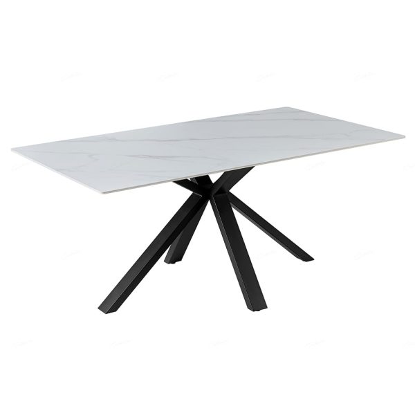 Milano Sintered Stone Extending Dining Table In White | Bed Sava
