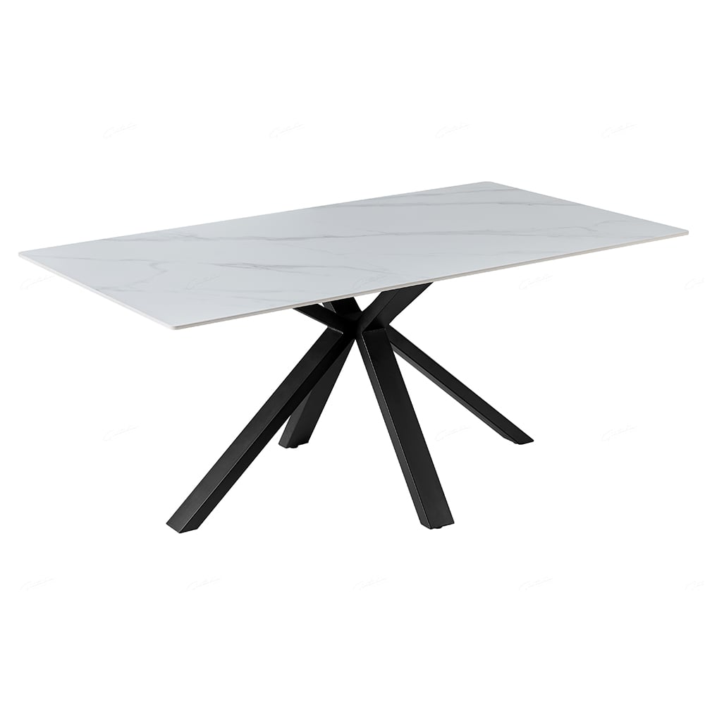 Milano Sintered Stone Extending Dining Table In White