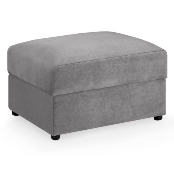 Millburn Plush Velvet Foot Stool In Grey | Bed Sava
