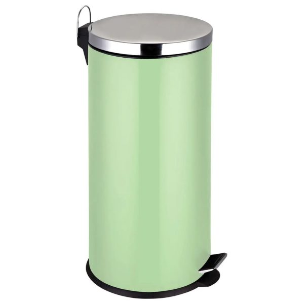 Miller Stainless Steel 30 Litre Pedal Bin In Pale Green | Bed Sava