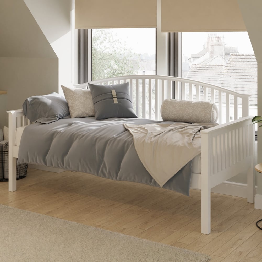 Millom Wooden Single Day Bed In White
