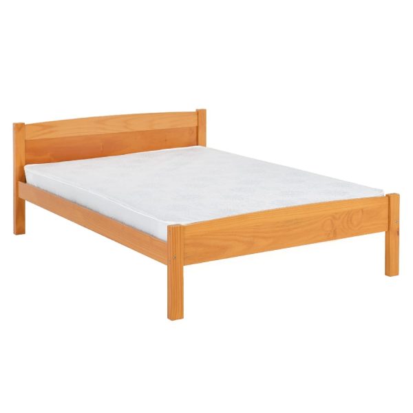 Misosa Wooden Double Bed In Antique Pine | Bed Sava